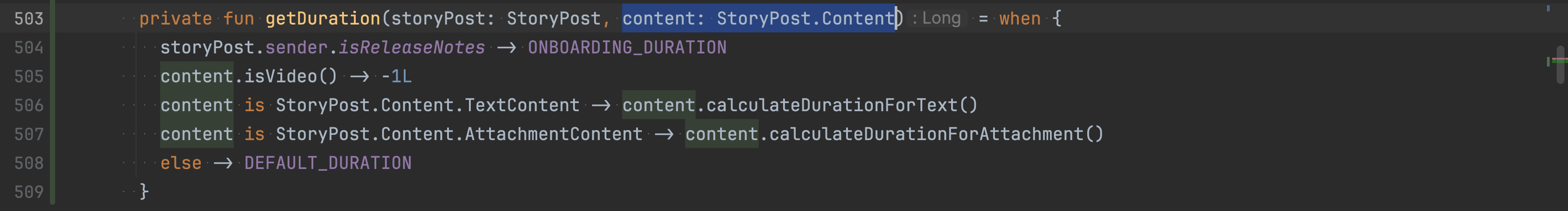 The getDuration function with the correct ancestral type